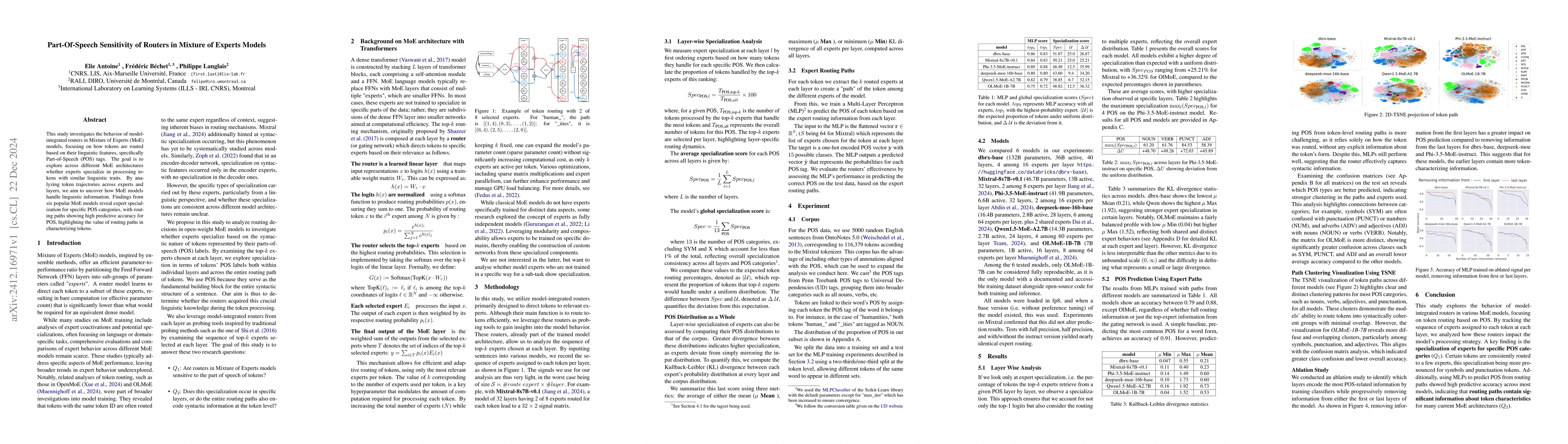 Thumbnail for Part-Of-Speech Sensitivity of Routers in Mixture of Experts Models