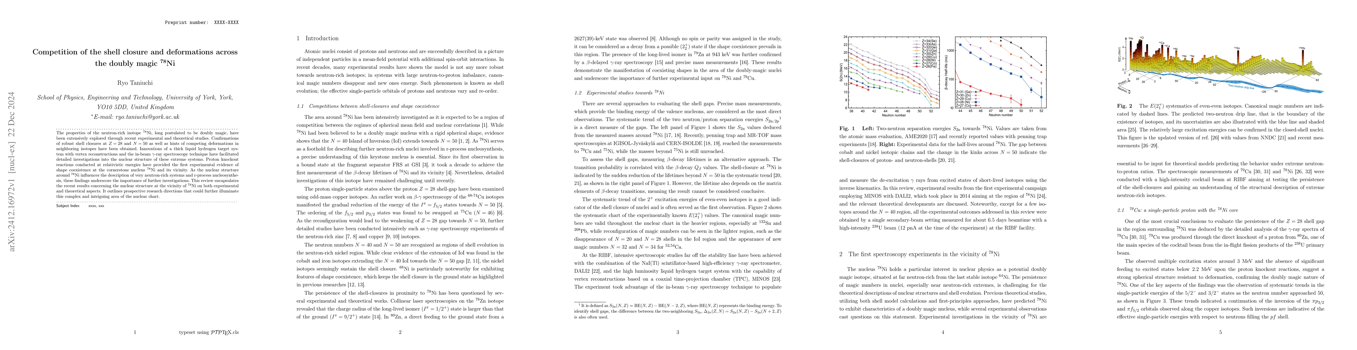 Thumbnail for Competition of the shell closure and deformations across the doubly
  magic $^{78}$Ni