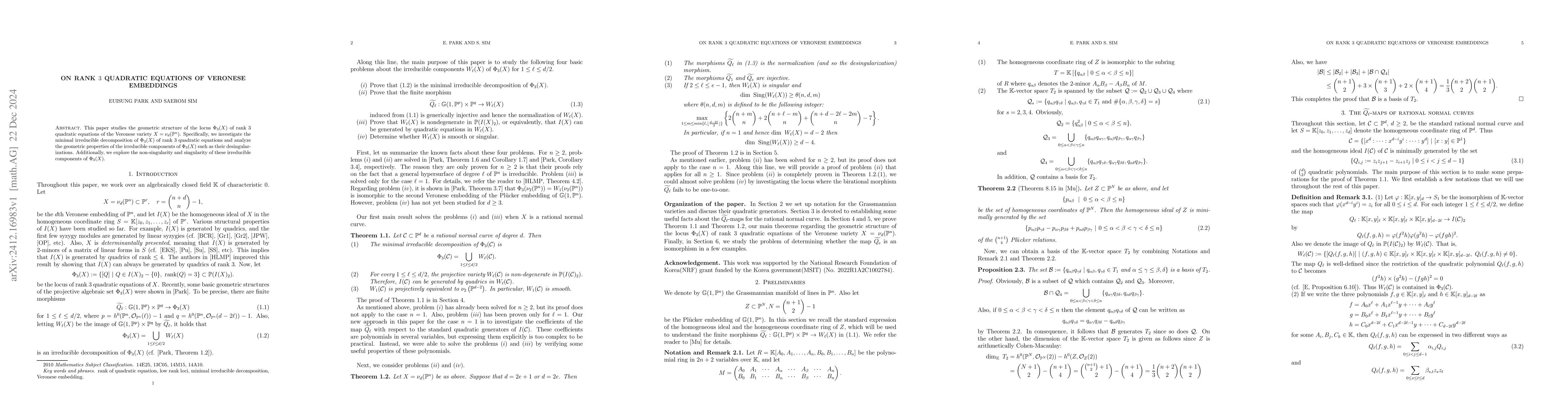 Thumbnail for On rank 3 quadratic equations of Veronese varieties