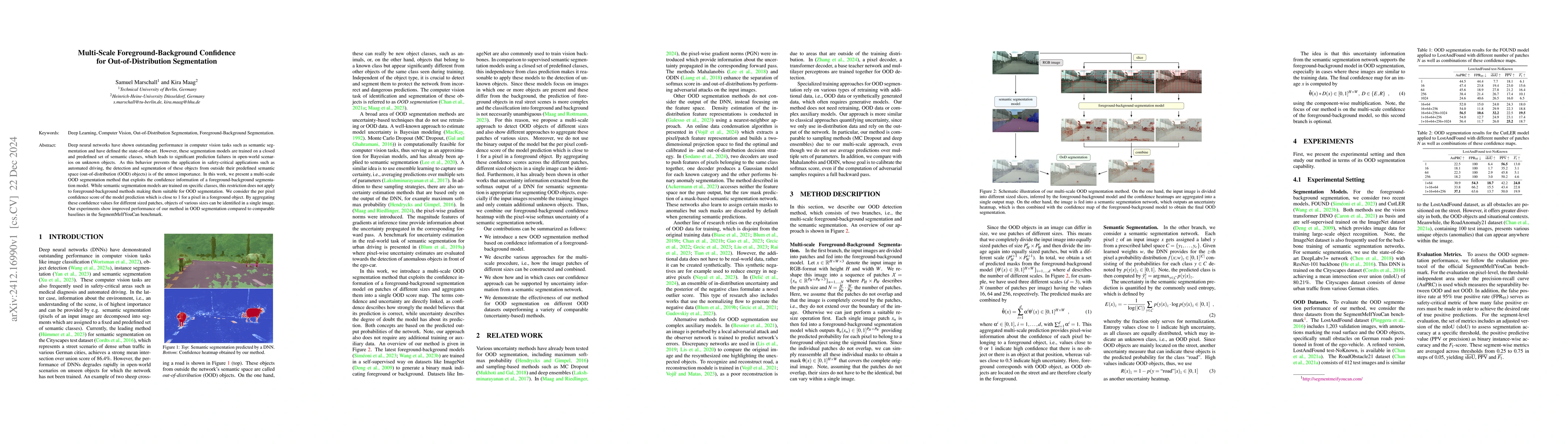 Thumbnail for Multi-Scale Foreground-Background Confidence for Out-of-Distribution
  Segmentation
