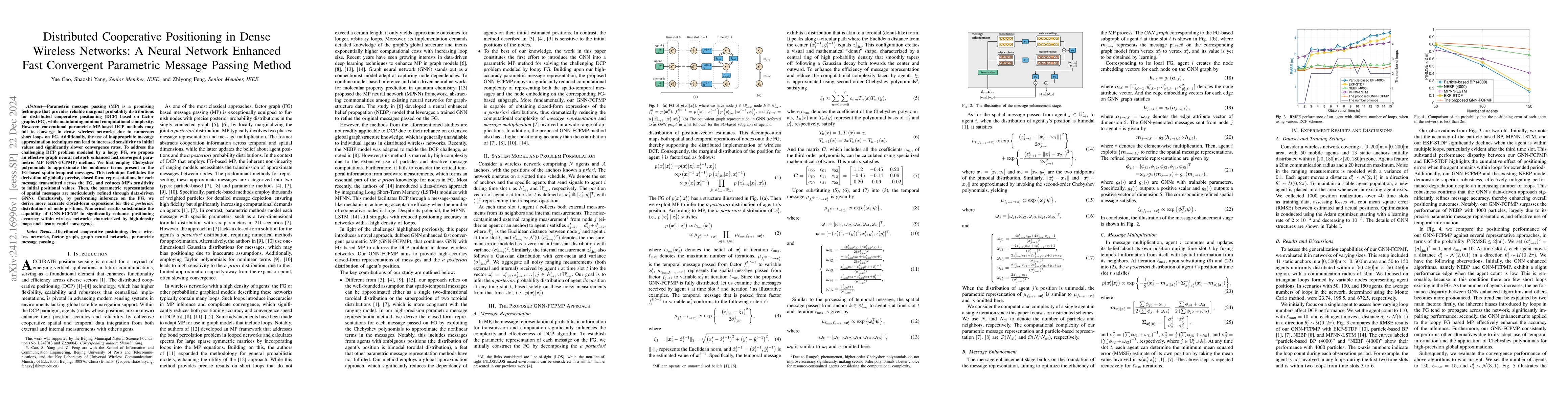 Thumbnail for Distributed Cooperative Positioning in Dense Wireless Networks: A Neural
  Network Enhanced Fast Convergent Parametric Message Passing Method