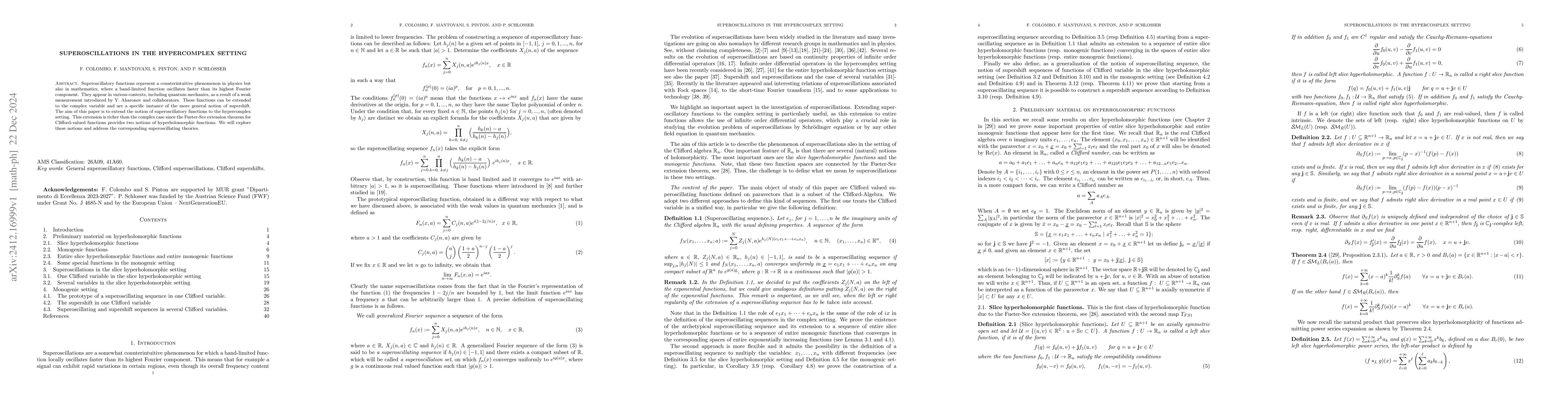 Thumbnail for Superoscillations in the hypercomplex setting