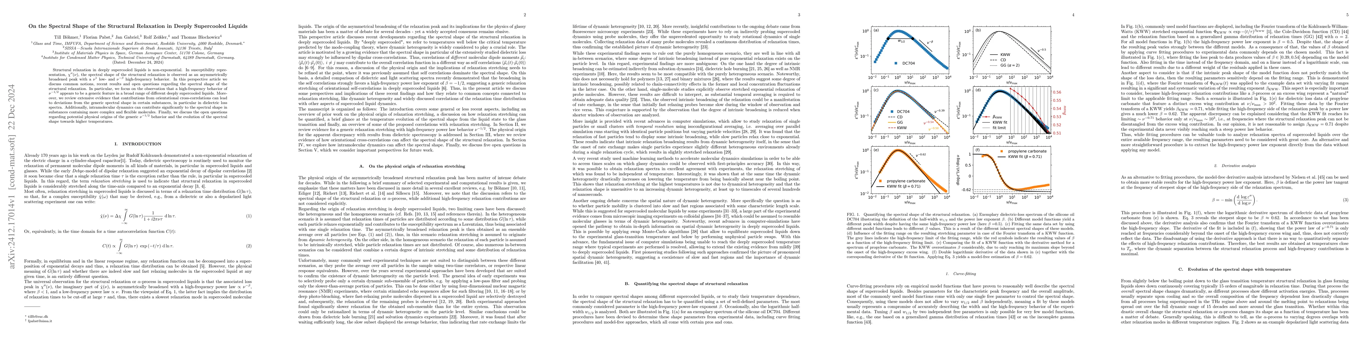 Thumbnail for On the Spectral Shape of the Structural Relaxation in Deeply Supercooled
  Liquids