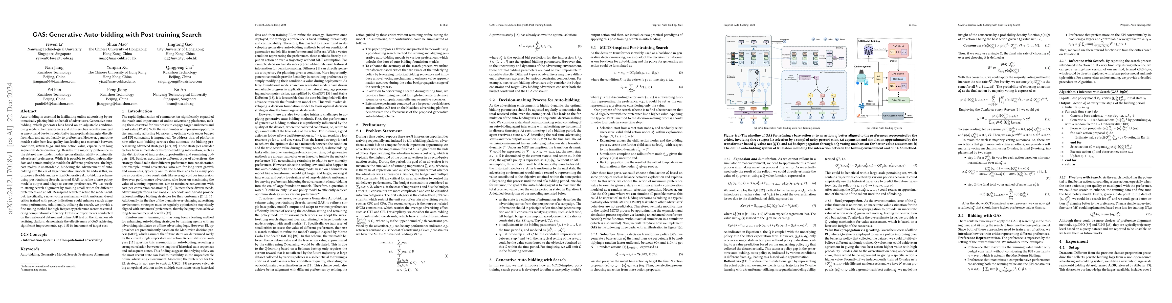Thumbnail for GAS: Generative Auto-bidding with Post-training Search
