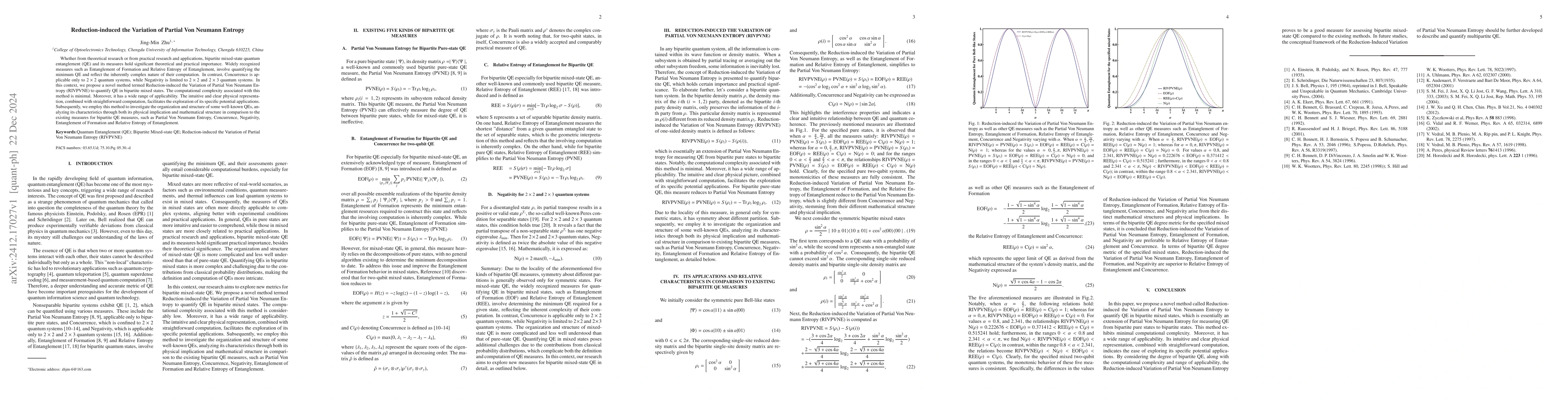 Thumbnail for Reduction-induced the Variation of Partial Von Neumann Entropy