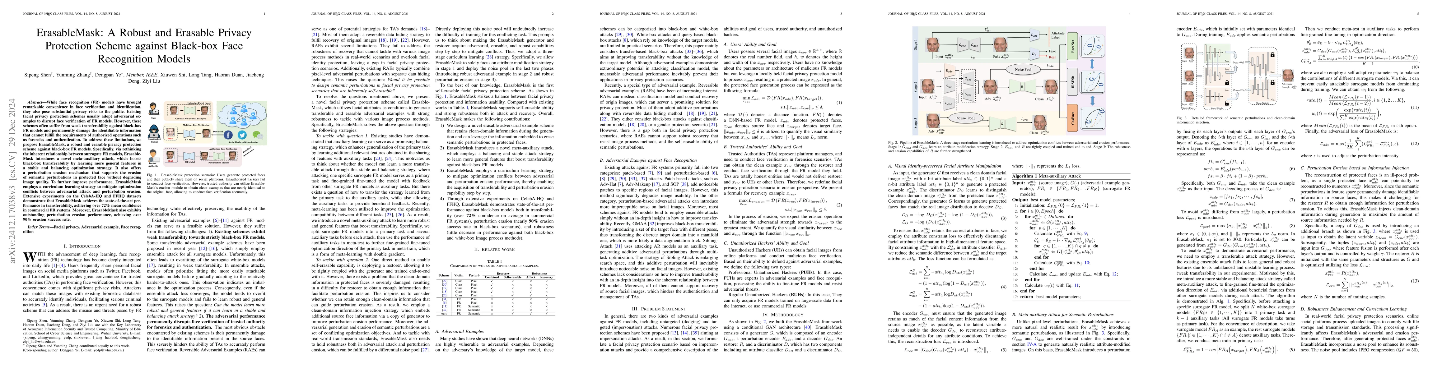 Thumbnail for ErasableMask: A Robust and Erasable Privacy Protection Scheme against
  Black-box Face Recognition Models
