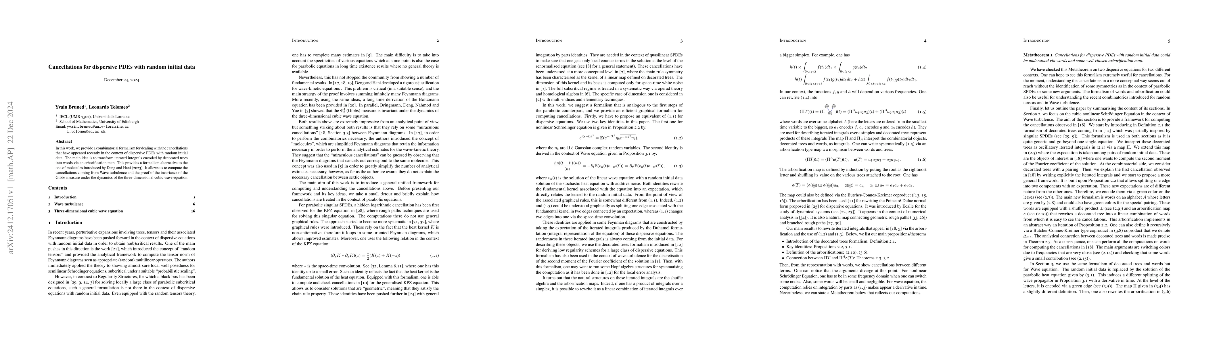 Thumbnail for Cancellations for dispersive PDEs with random initial data