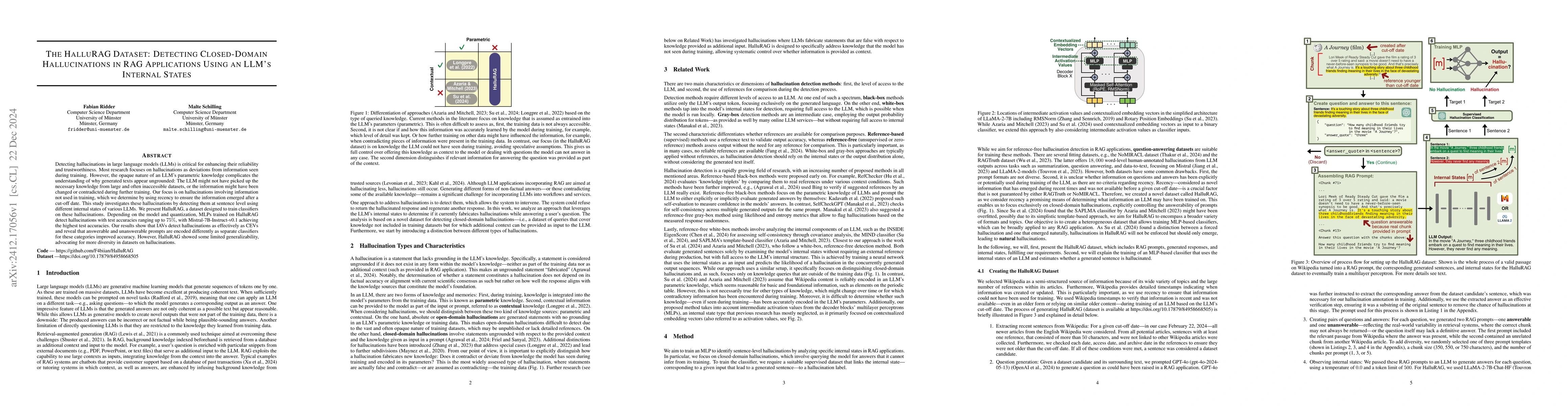 Thumbnail for The HalluRAG Dataset: Detecting Closed-Domain Hallucinations in RAG
  Applications Using an LLM's Internal States