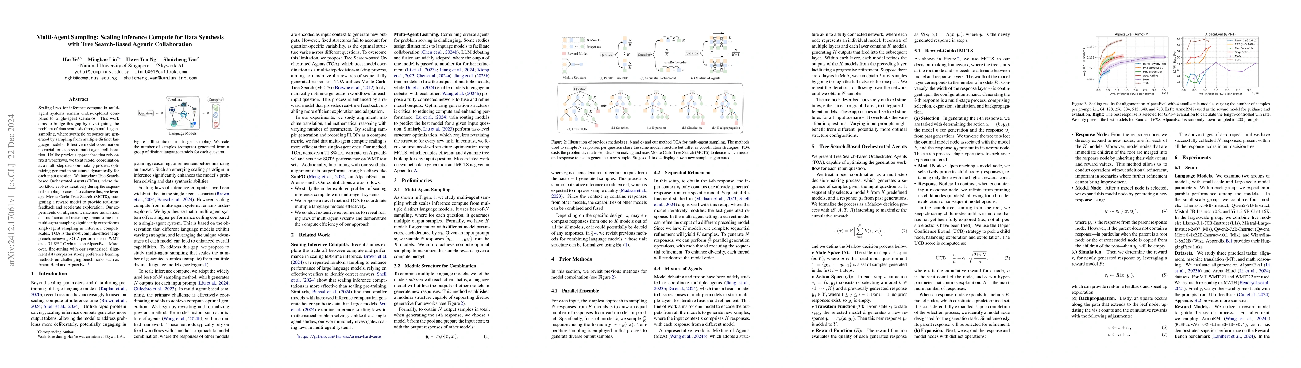 Thumbnail for Multi-Agent Sampling: Scaling Inference Compute for Data Synthesis with
  Tree Search-Based Agentic Collaboration