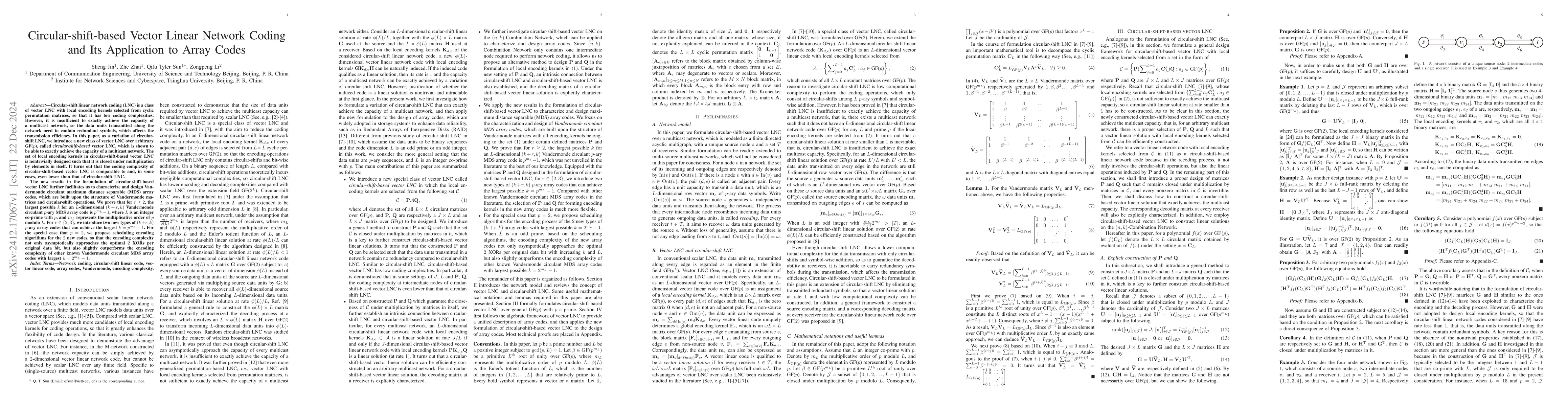 Thumbnail for Circular-shift-based Vector Linear Network Coding and Its Application to
  Array Codes