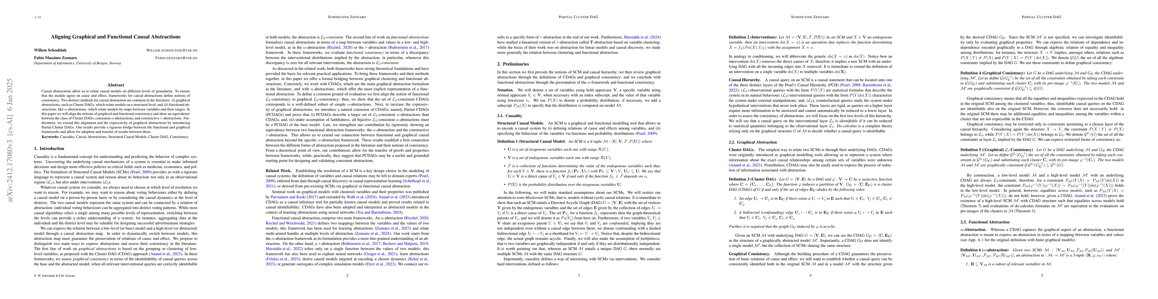 Thumbnail for Aligning Graphical and Functional Causal Abstractions