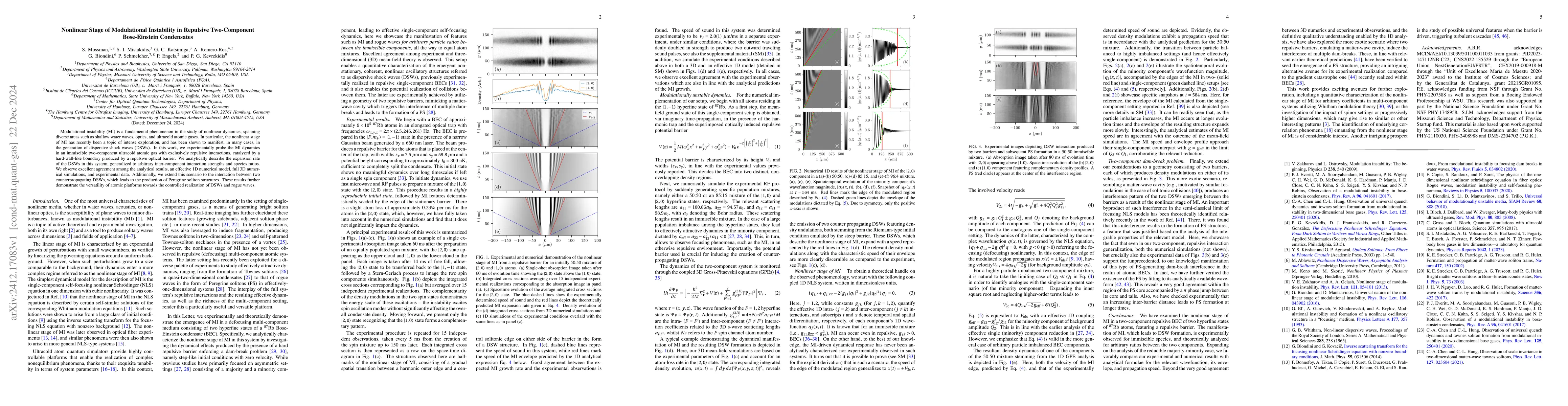 Thumbnail for Nonlinear stage of modulational instability in repulsive two-component
  Bose-Einstein condensates