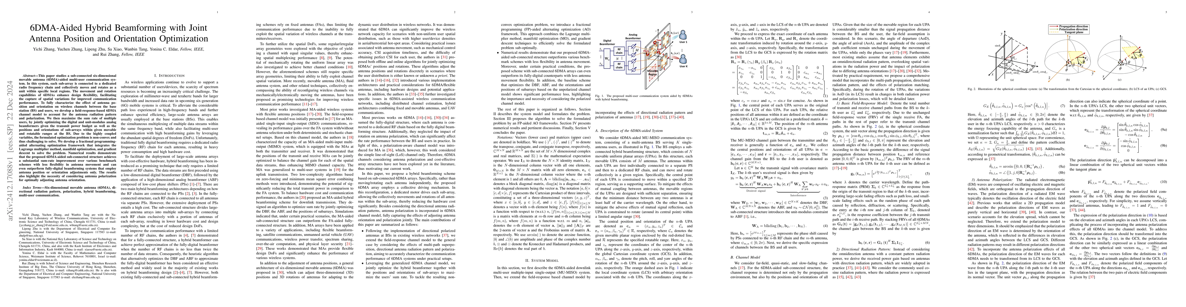 Thumbnail for 6DMA-Aided Hybrid Beamforming with Joint Antenna Position and
  Orientation Optimization