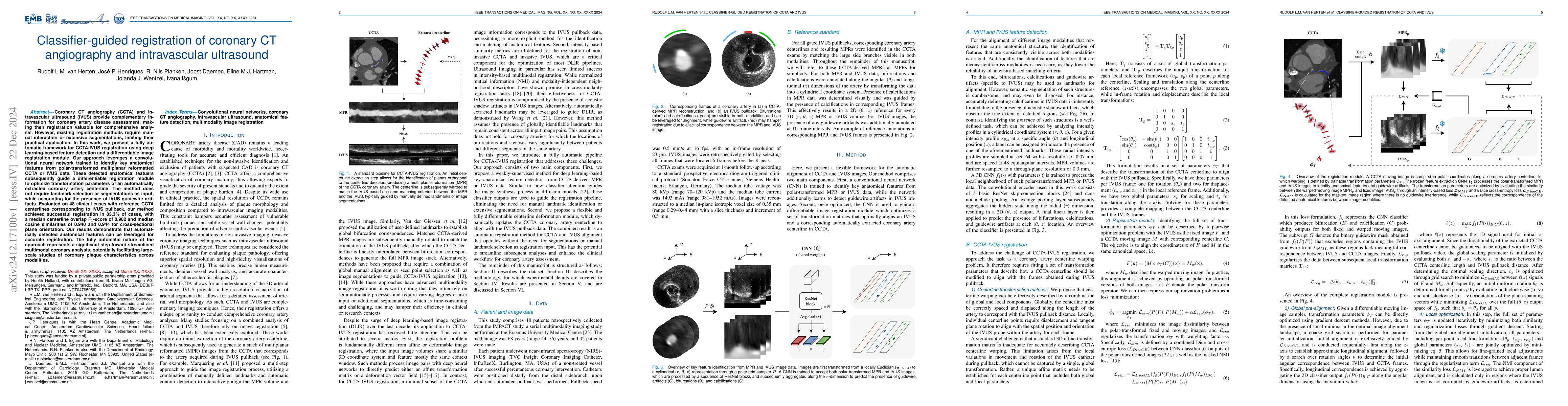 Thumbnail for Classifier-guided registration of coronary CT angiography and
  intravascular ultrasound