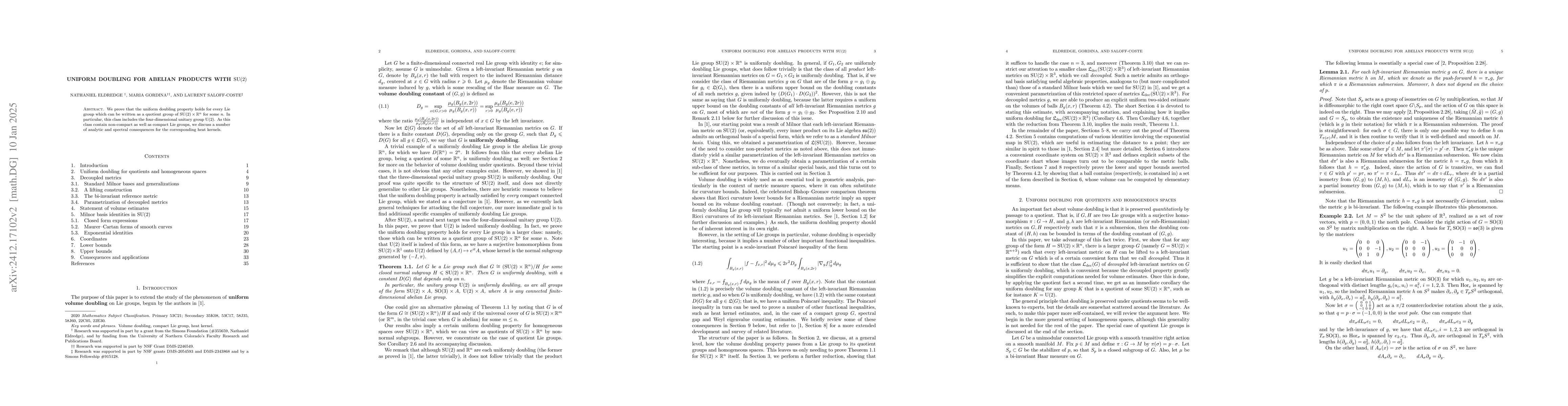 Thumbnail for Uniform doubling for abelian products with $\SU(2)$