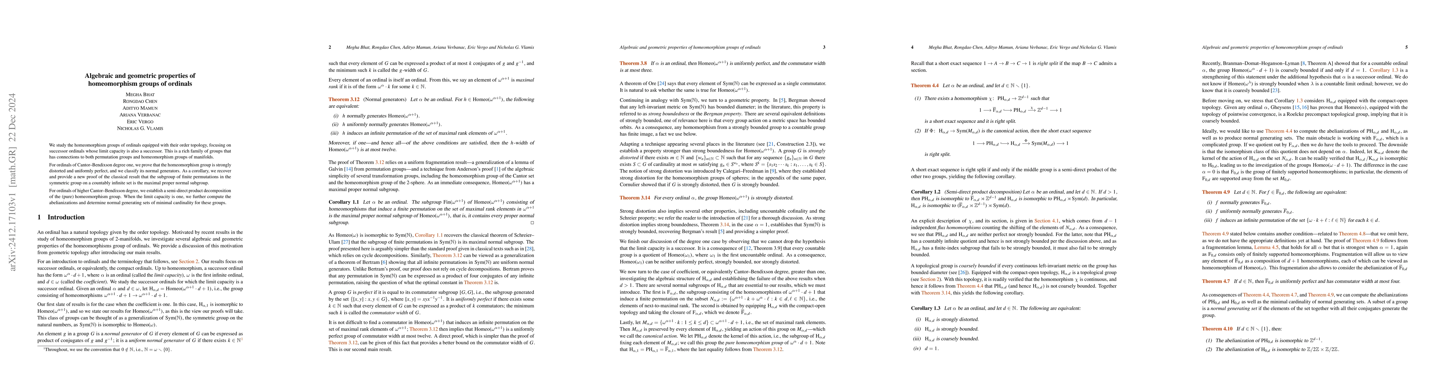 Thumbnail for Algebraic and geometric properties of homeomorphism groups of ordinals