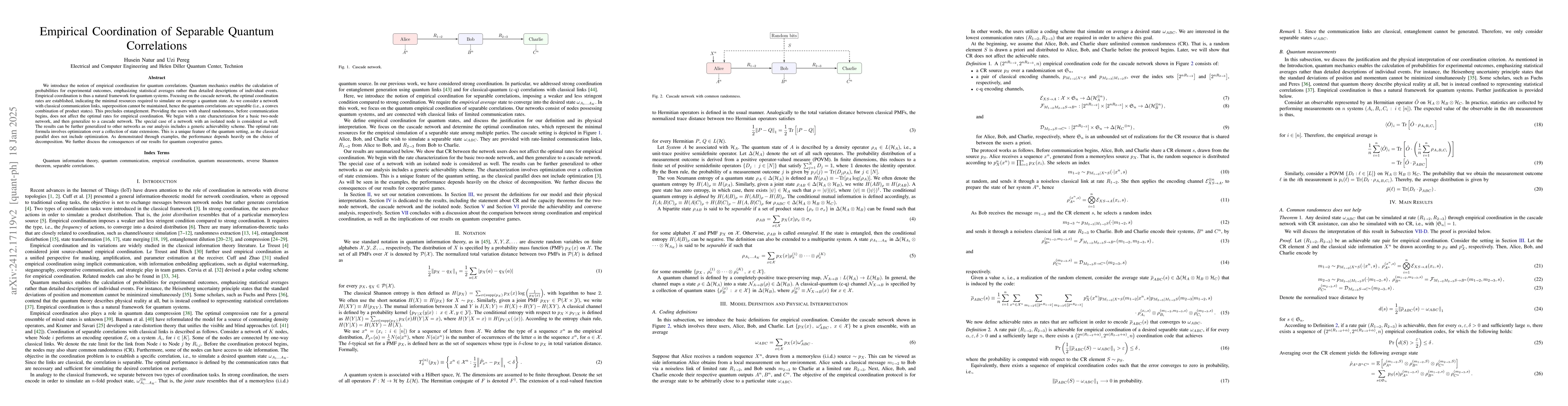 Thumbnail for Empirical Coordination of Separable Quantum Correlations