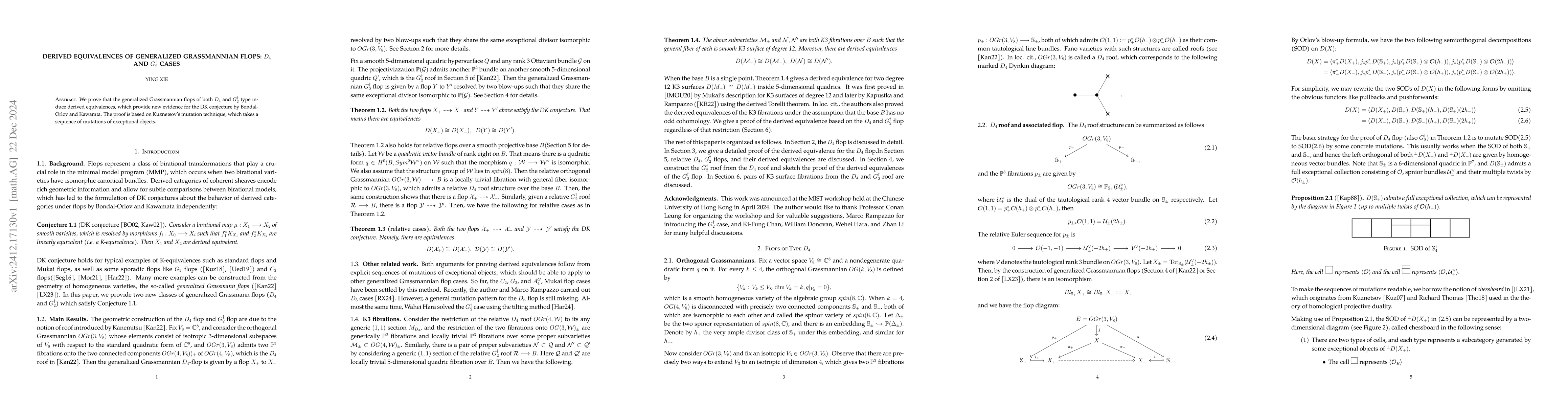 Thumbnail for Derived Equivalences of Generalized Grassmannian Flops: $D_4$ and
  $G_2^{\dagger}$ Cases