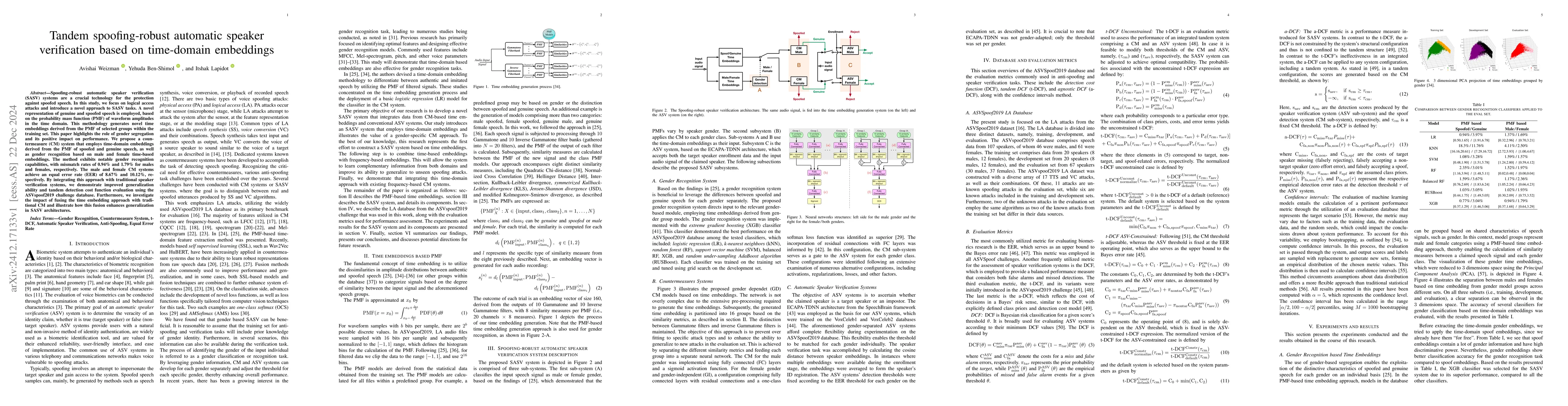 Thumbnail for Tandem spoofing-robust automatic speaker verification based on
  time-domain embeddings