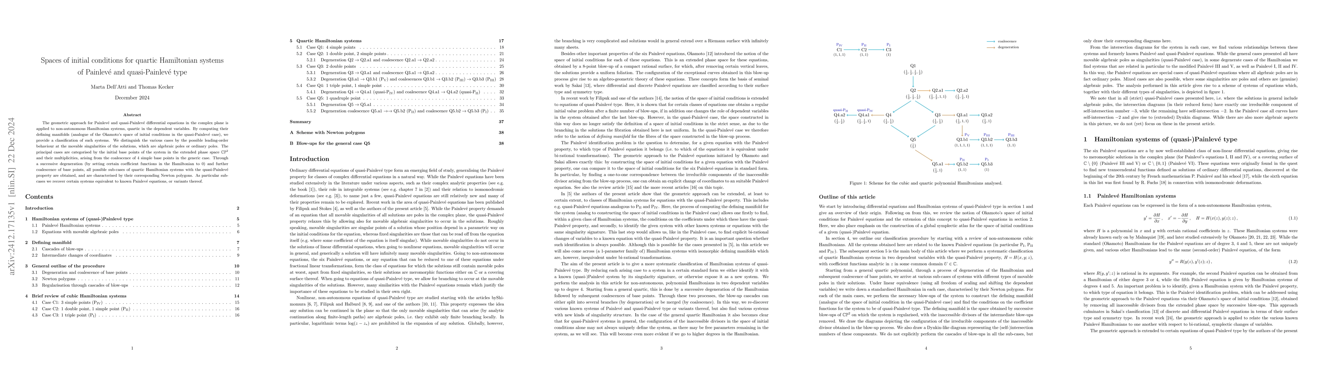 Thumbnail for Spaces of initial conditions for quartic Hamiltonian systems of
  Painlevé and quasi-Painlevé type