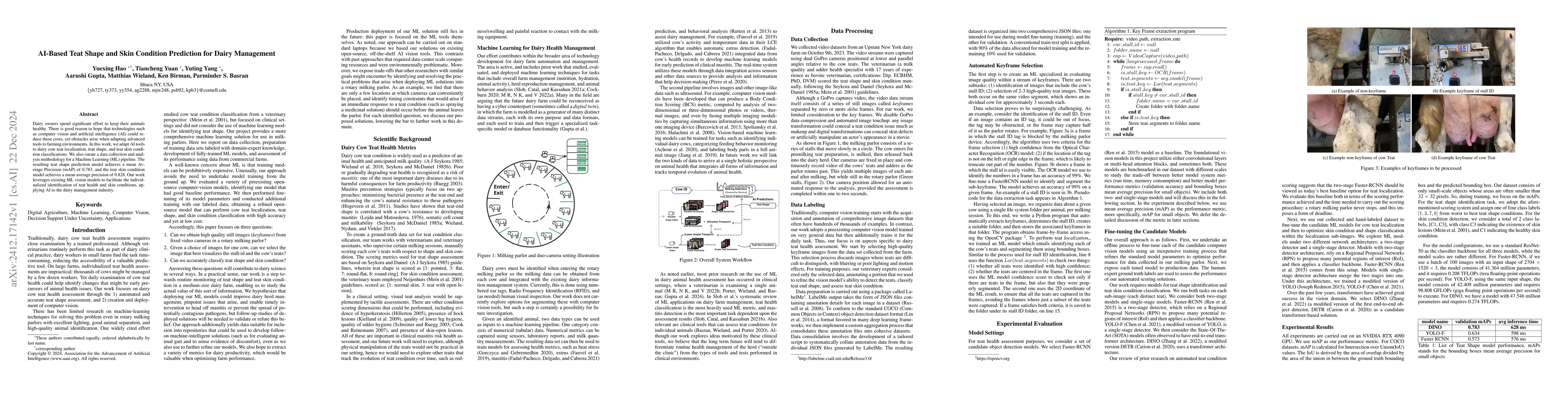 Thumbnail for AI-Based Teat Shape and Skin Condition Prediction for Dairy Management