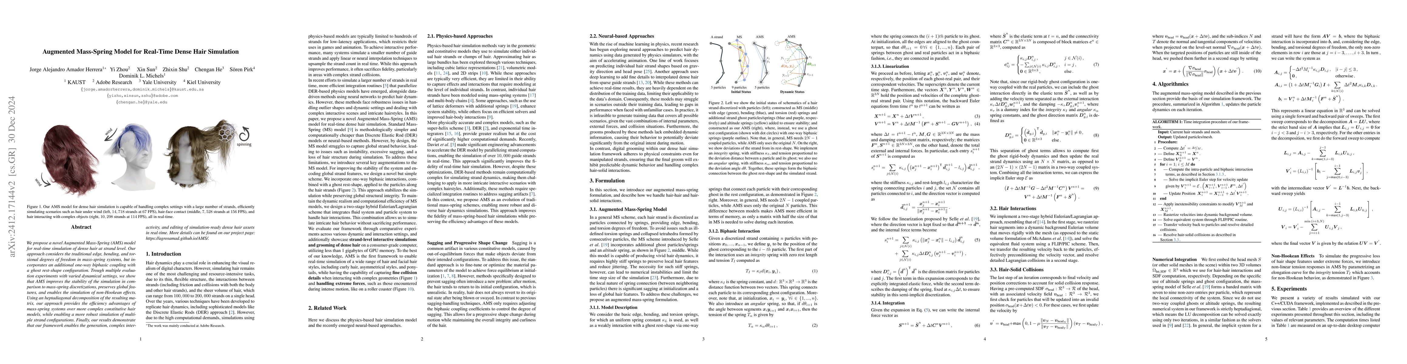 Thumbnail for Augmented Mass-Spring model for Real-Time Dense Hair Simulation