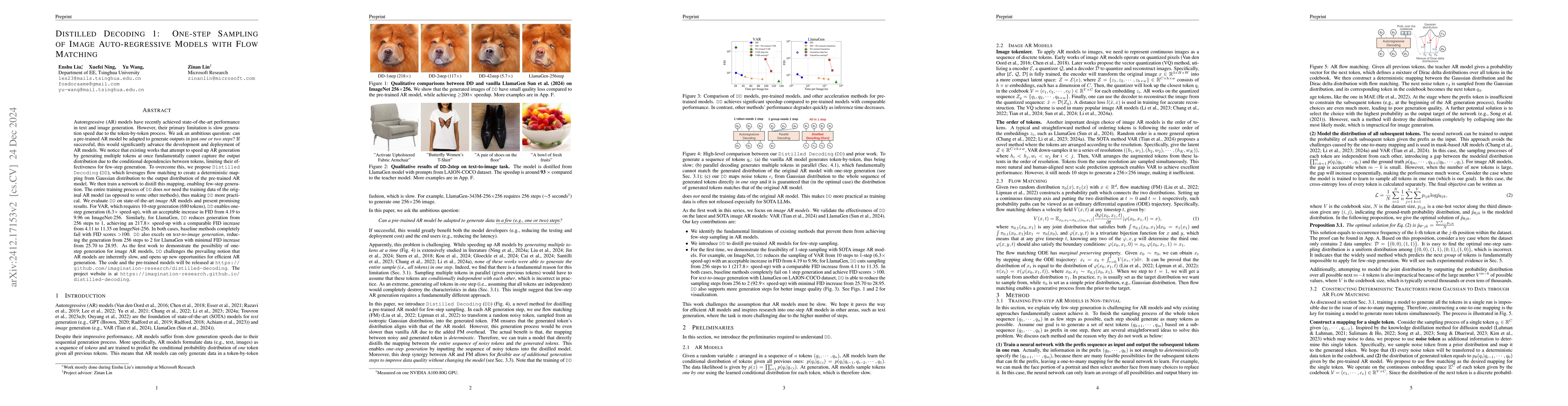 Thumbnail for Distilled Decoding 1: One-step Sampling of Image Auto-regressive Models
  with Flow Matching