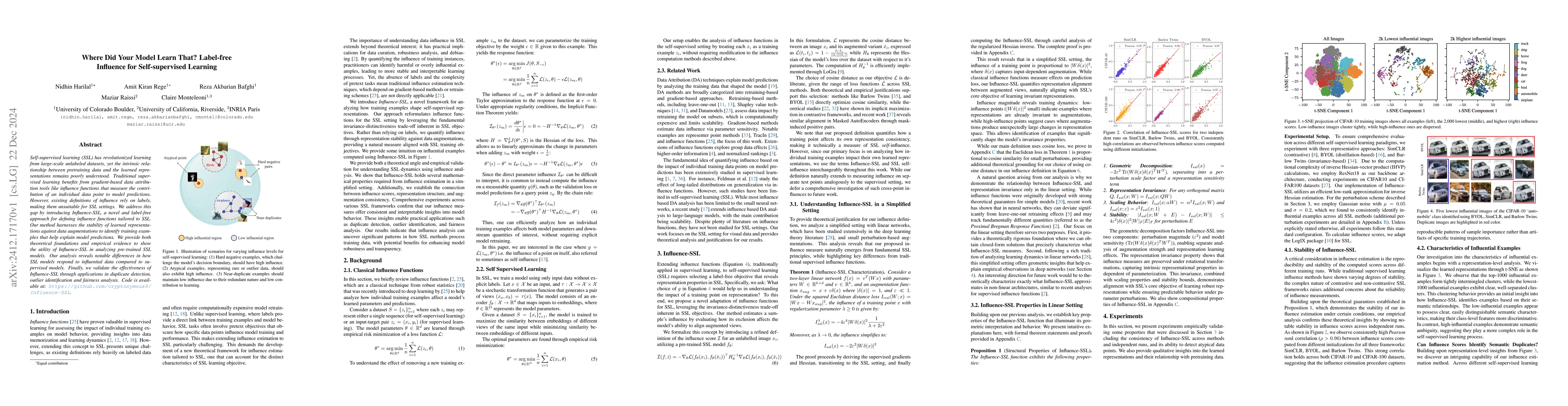 Thumbnail for Where Did Your Model Learn That? Label-free Influence for
  Self-supervised Learning