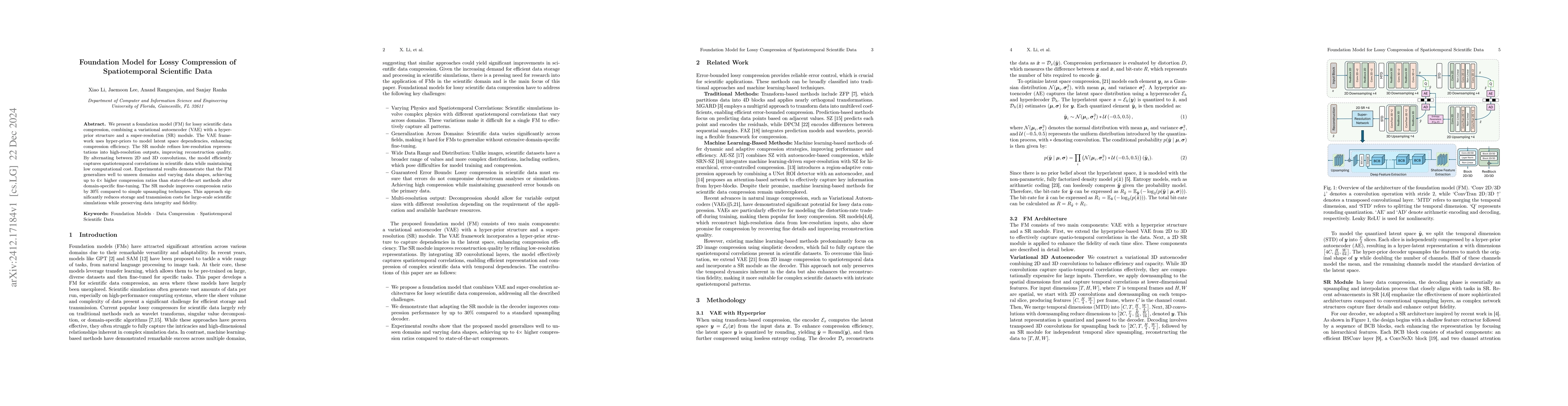 Thumbnail for Foundation Model for Lossy Compression of Spatiotemporal Scientific Data
