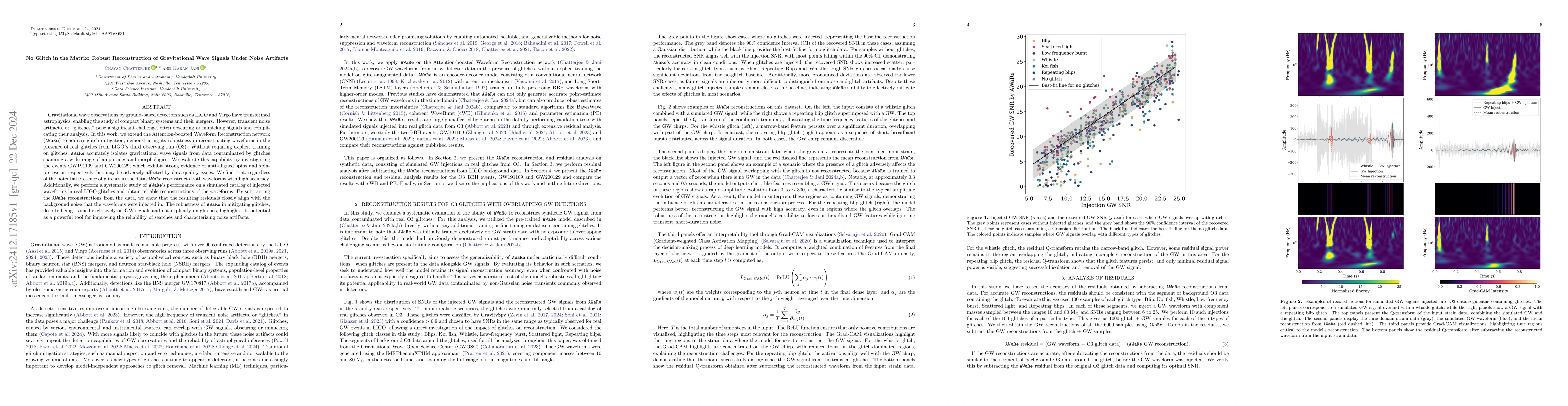 Thumbnail for No Glitch in the Matrix: Robust Reconstruction of Gravitational Wave
  Signals Under Noise Artifacts