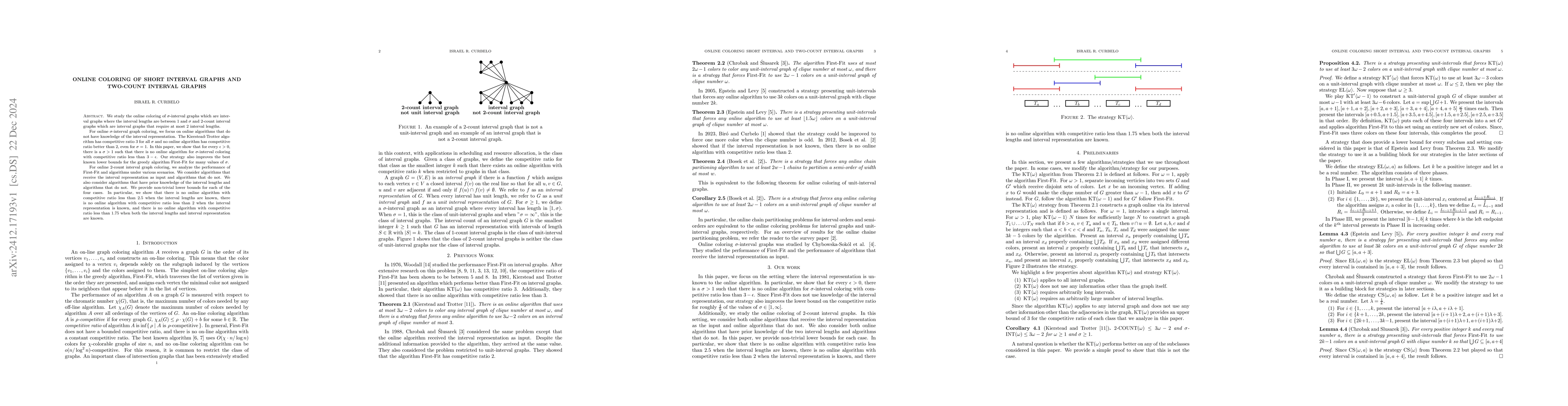 Thumbnail for Online coloring of short interval graphs and two-count interval graphs