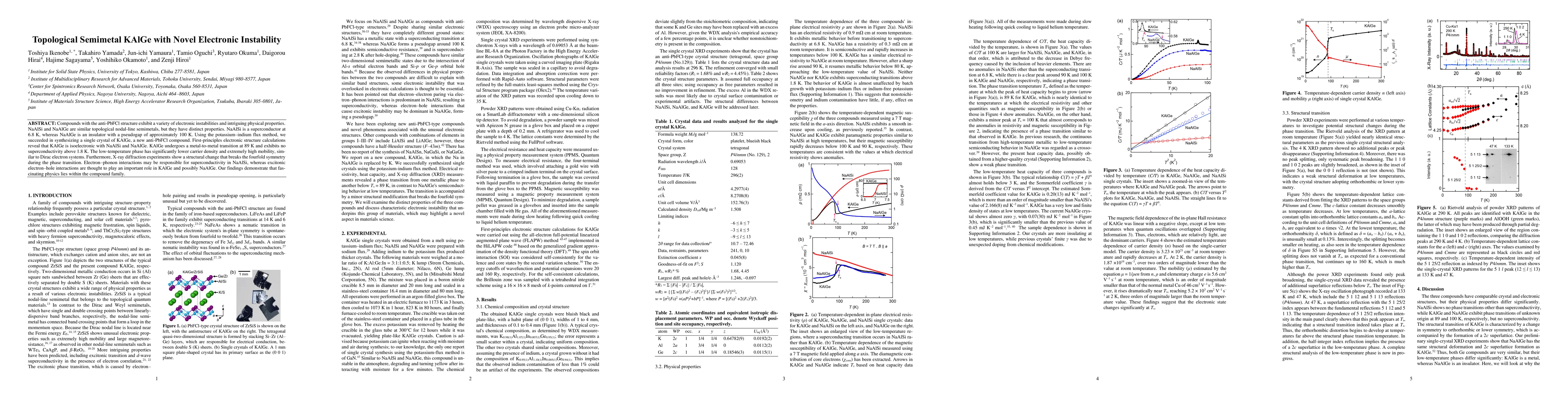 Thumbnail for Topological Semimetal KAlGe with Novel Electronic Instability