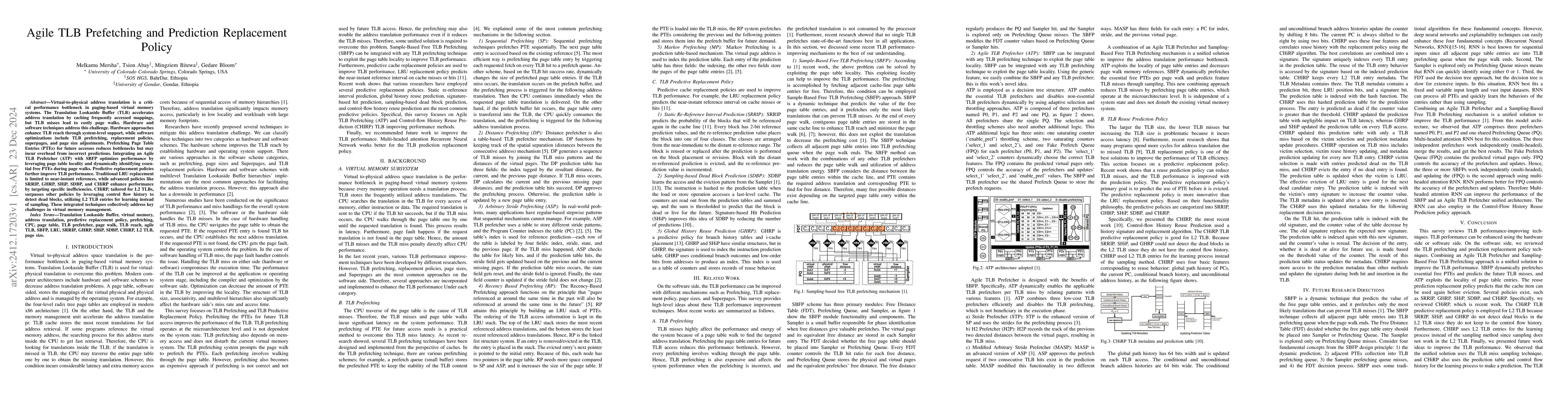 Thumbnail for Agile TLB Prefetching and Prediction Replacement Policy