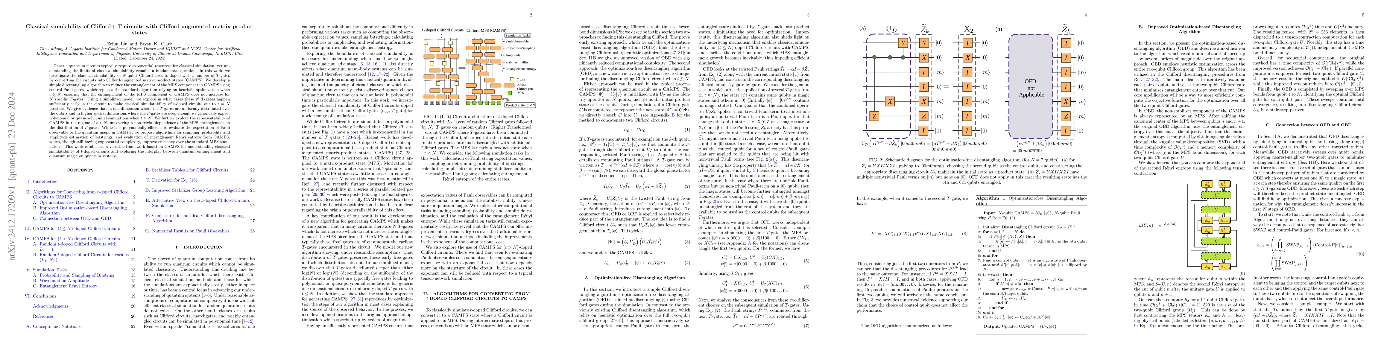 Thumbnail for Classical simulability of Clifford+T circuits with Clifford-augmented
  matrix product states