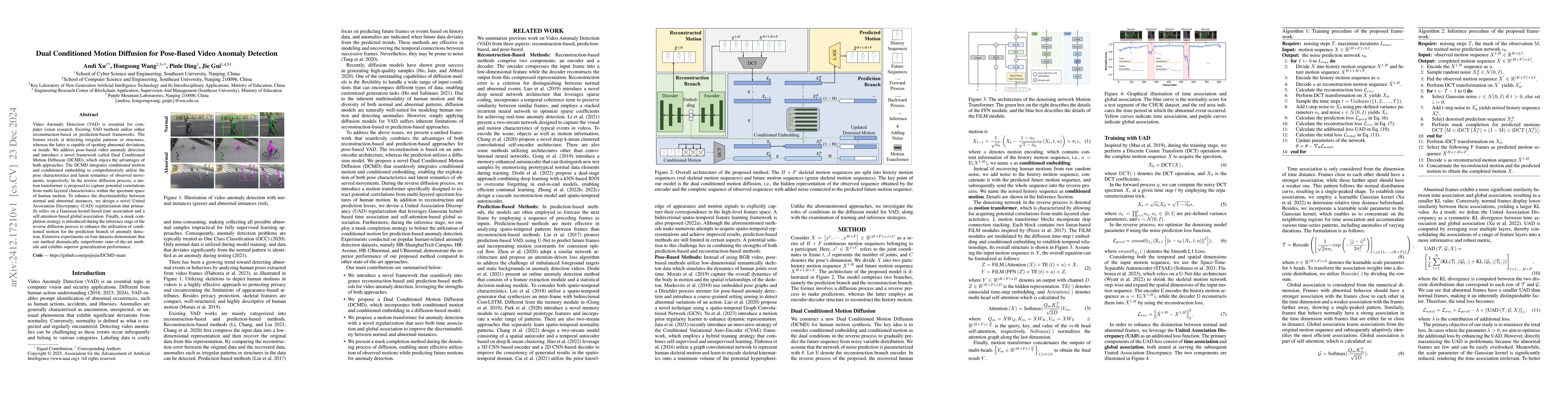 Thumbnail for Dual Conditioned Motion Diffusion for Pose-Based Video Anomaly Detection