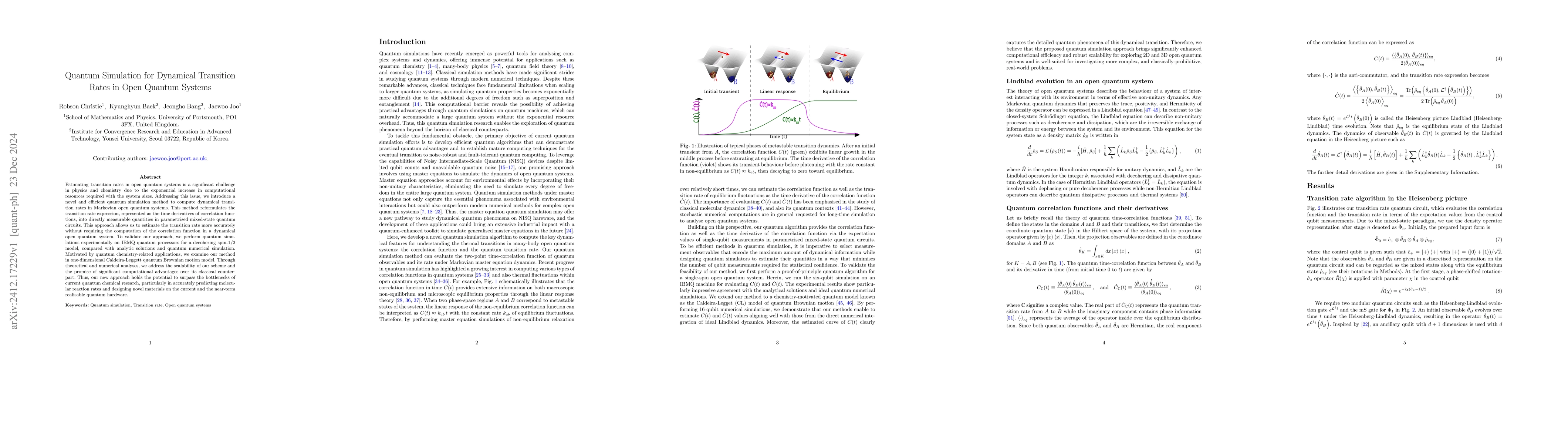 Thumbnail for Quantum Simulation for Dynamical Transition Rates in Open Quantum
  Systems