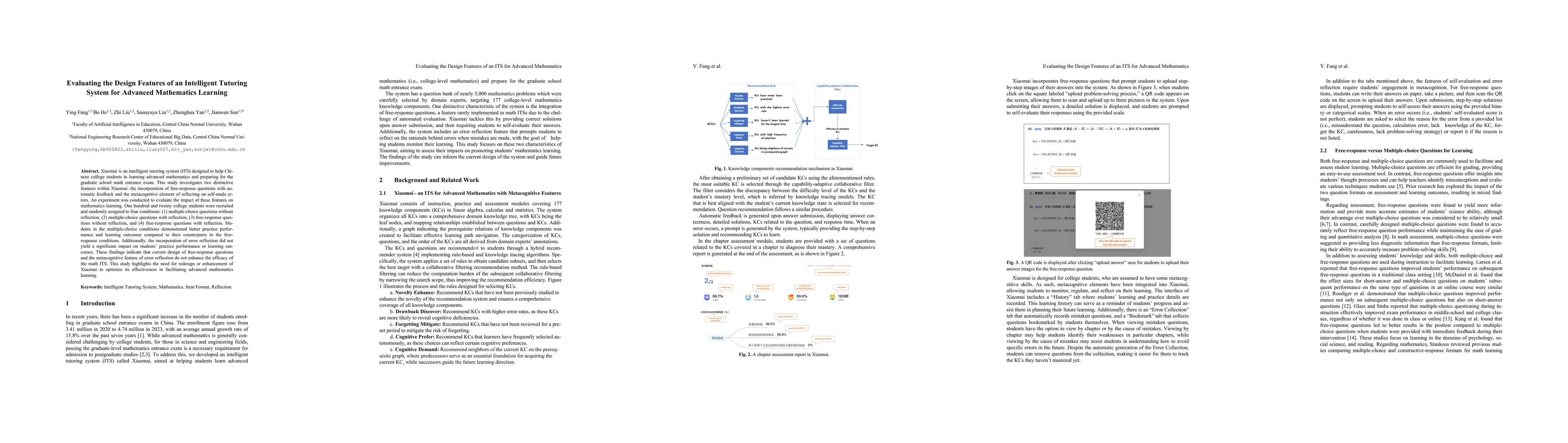 Thumbnail for Evaluating the Design Features of an Intelligent Tutoring System for
  Advanced Mathematics Learning