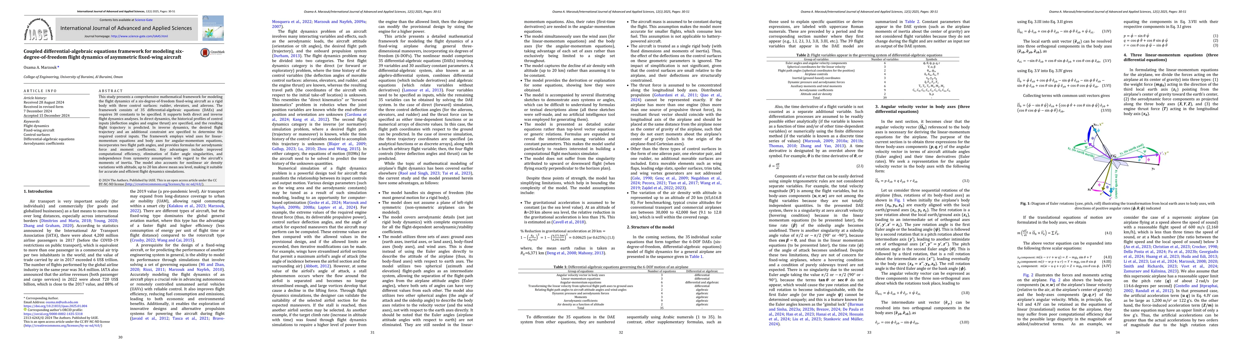 Thumbnail for Coupled differential-algebraic equations framework for modeling
  six-degree-of-freedom flight dynamics of asymmetric fixed-wing aircraft