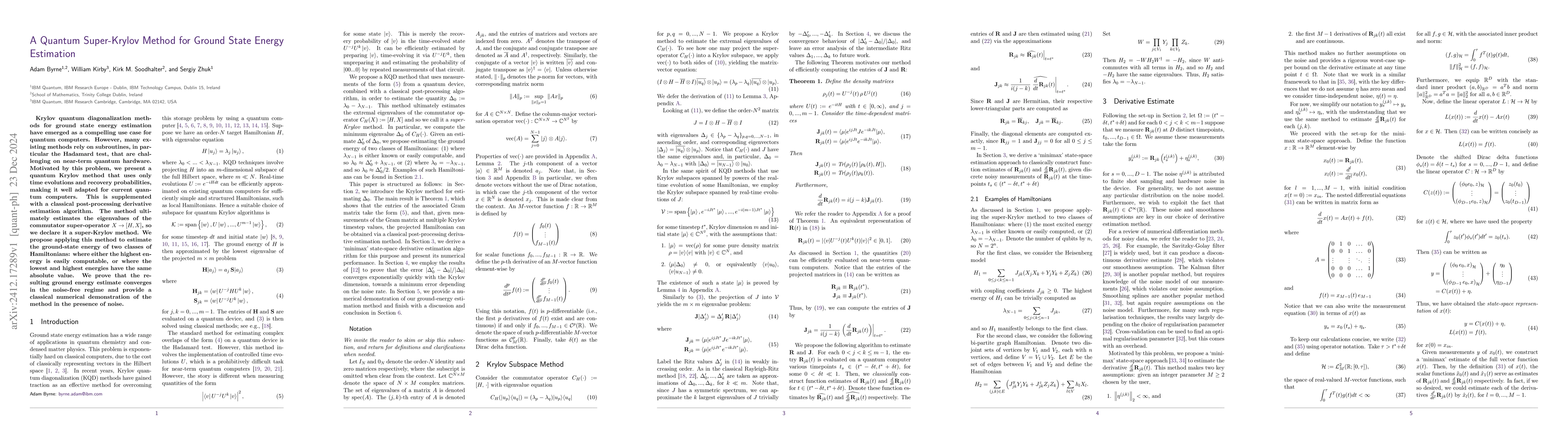 Thumbnail for A Quantum Super-Krylov Method for Ground State Energy Estimation