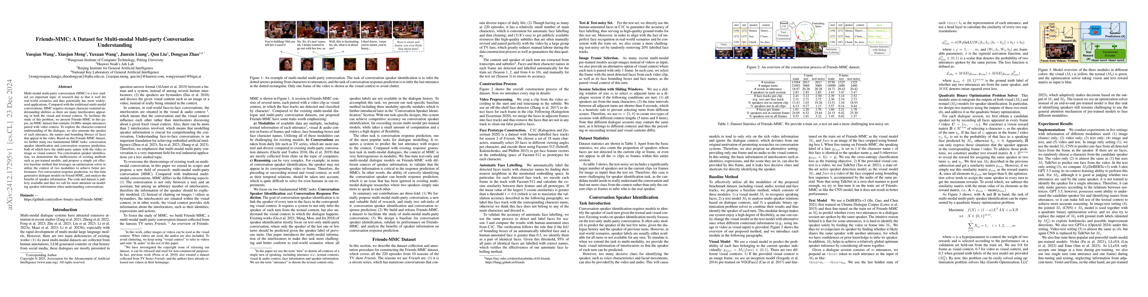 Thumbnail for Friends-MMC: A Dataset for Multi-modal Multi-party Conversation
  Understanding