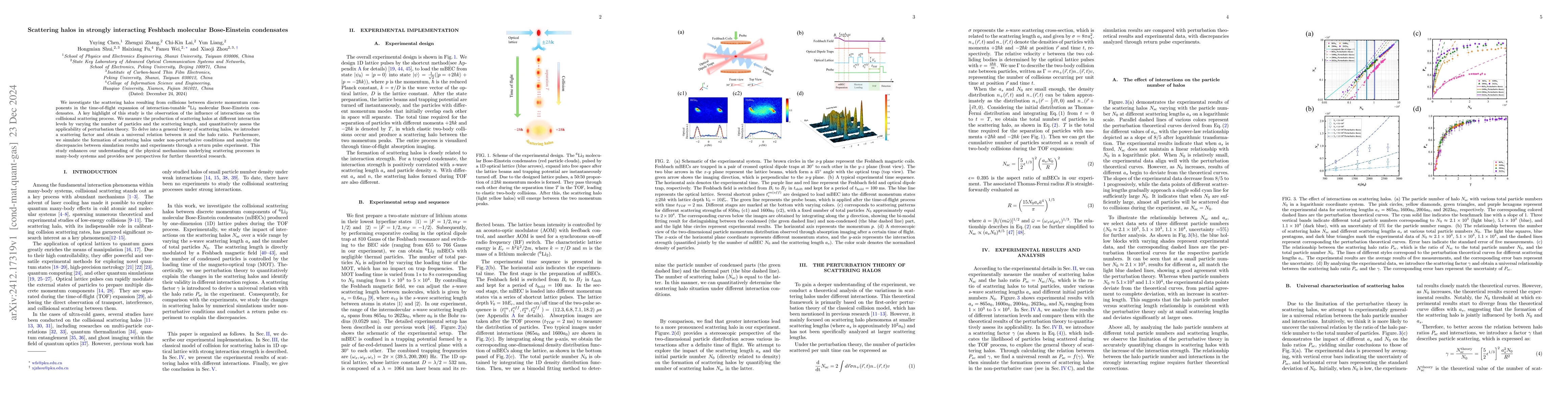 Thumbnail for Scattering halos in strongly interacting Feshbach molecular
  Bose-Einstein condensates