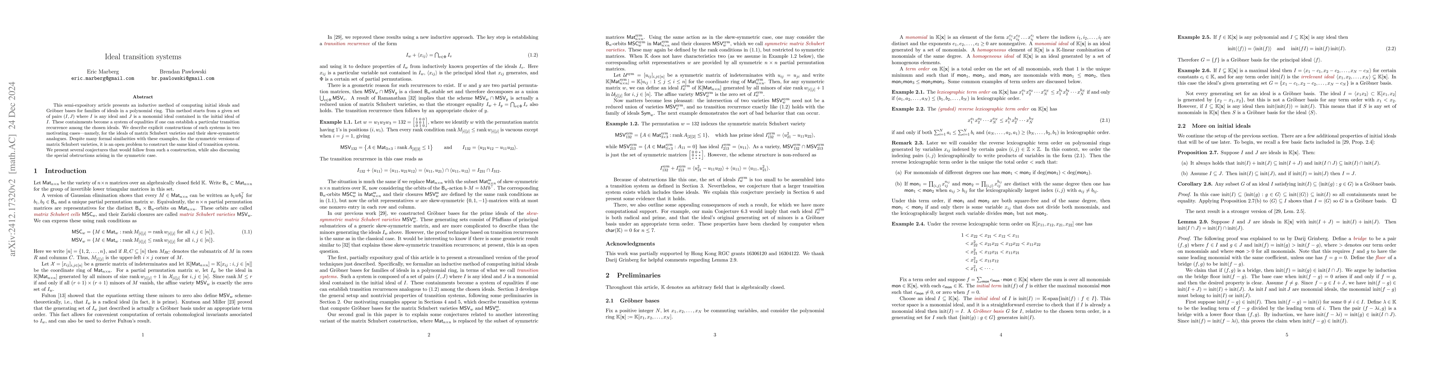 Thumbnail for Ideal transition systems