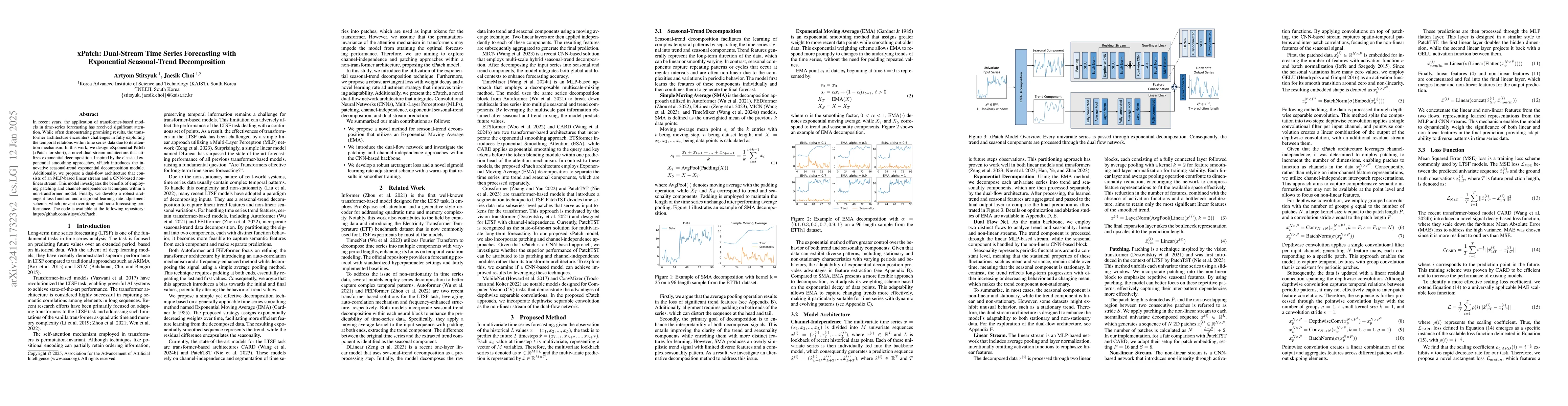 Thumbnail for xPatch: Dual-Stream Time Series Forecasting with Exponential
  Seasonal-Trend Decomposition