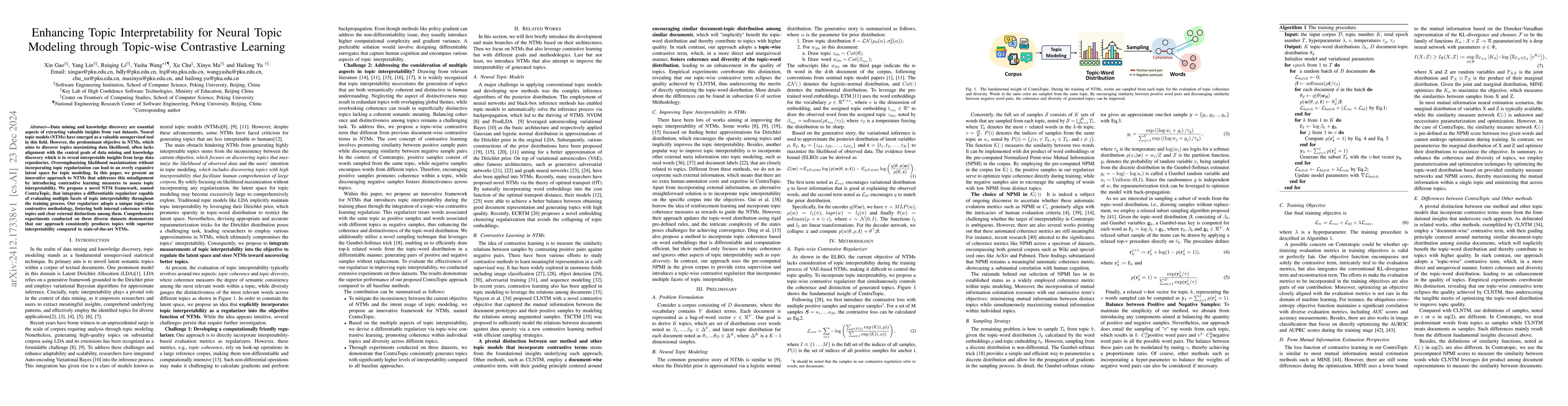 Thumbnail for Enhancing Topic Interpretability for Neural Topic Modeling through
  Topic-wise Contrastive Learning