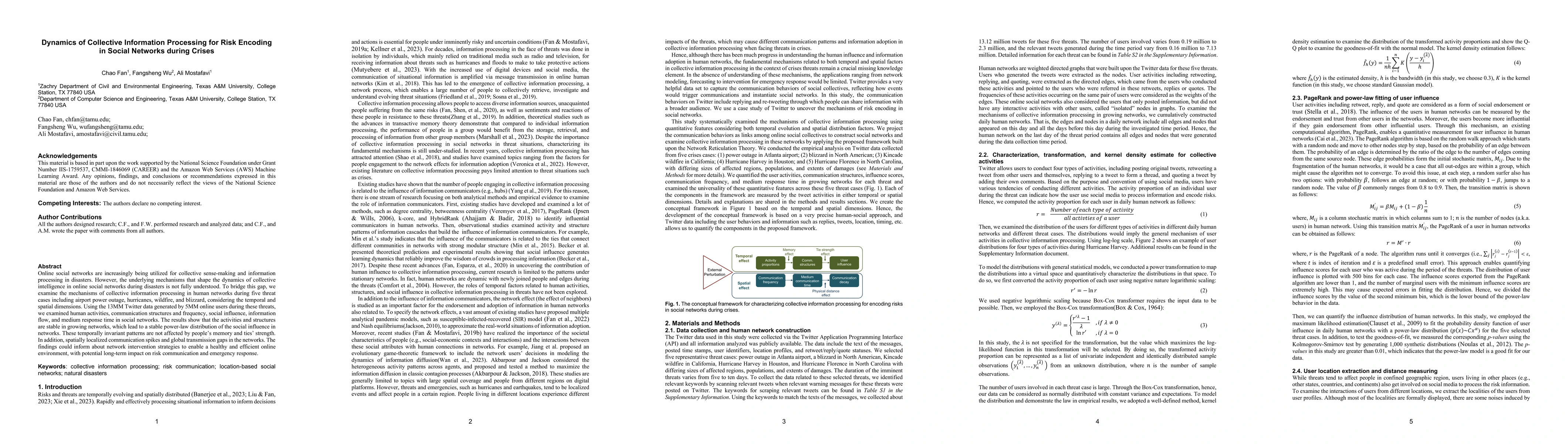 Thumbnail for Dynamics of Collective Information Processing for Risk Encoding in
  Social Networks during Crises