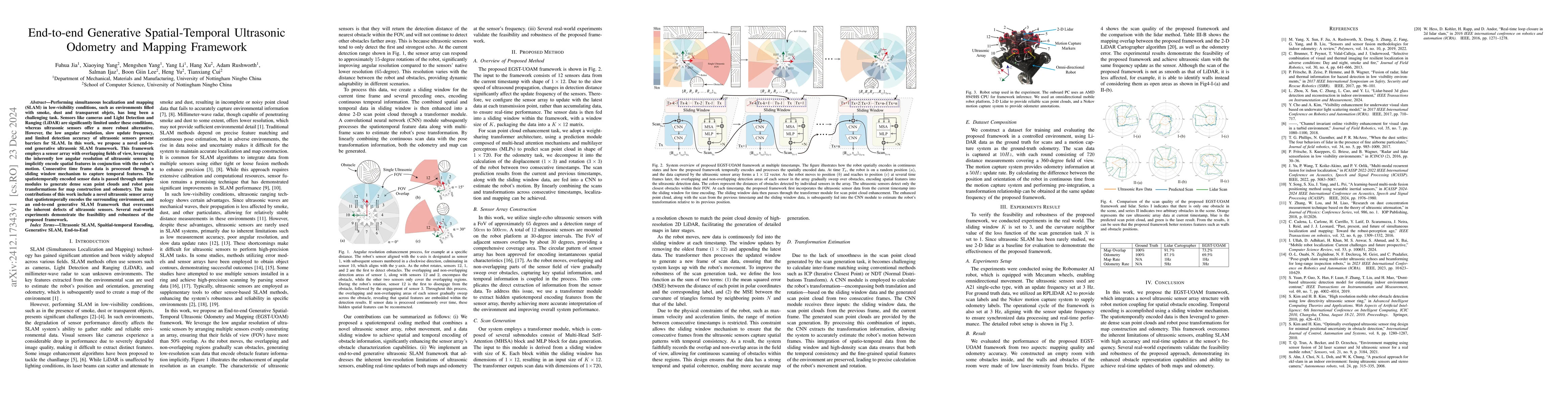 Thumbnail for End-to-end Generative Spatial-Temporal Ultrasonic Odometry and Mapping
  Framework