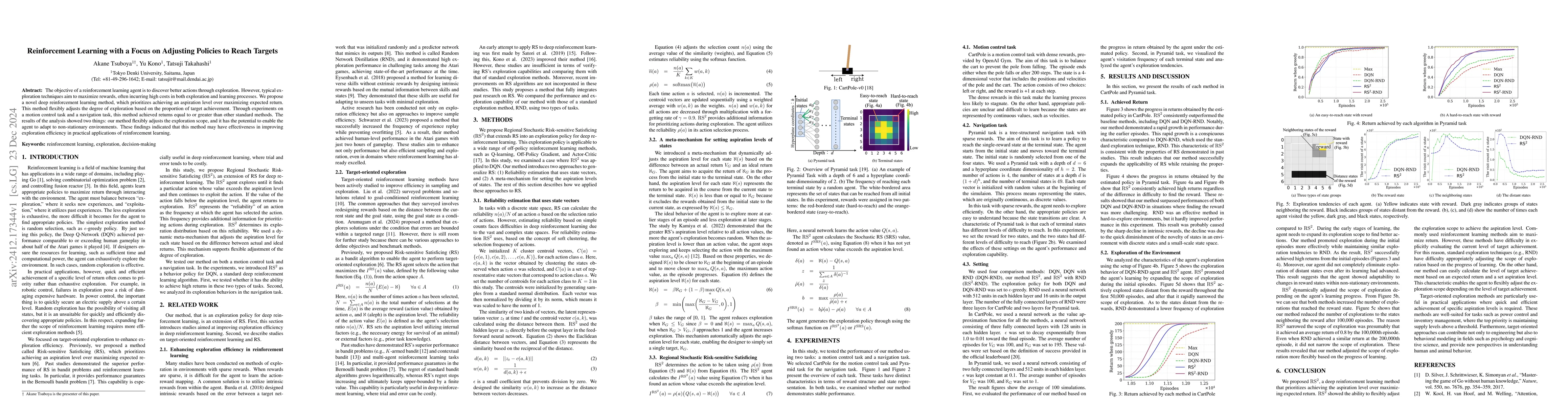 Thumbnail for Reinforcement Learning with a Focus on Adjusting Policies to Reach
  Targets