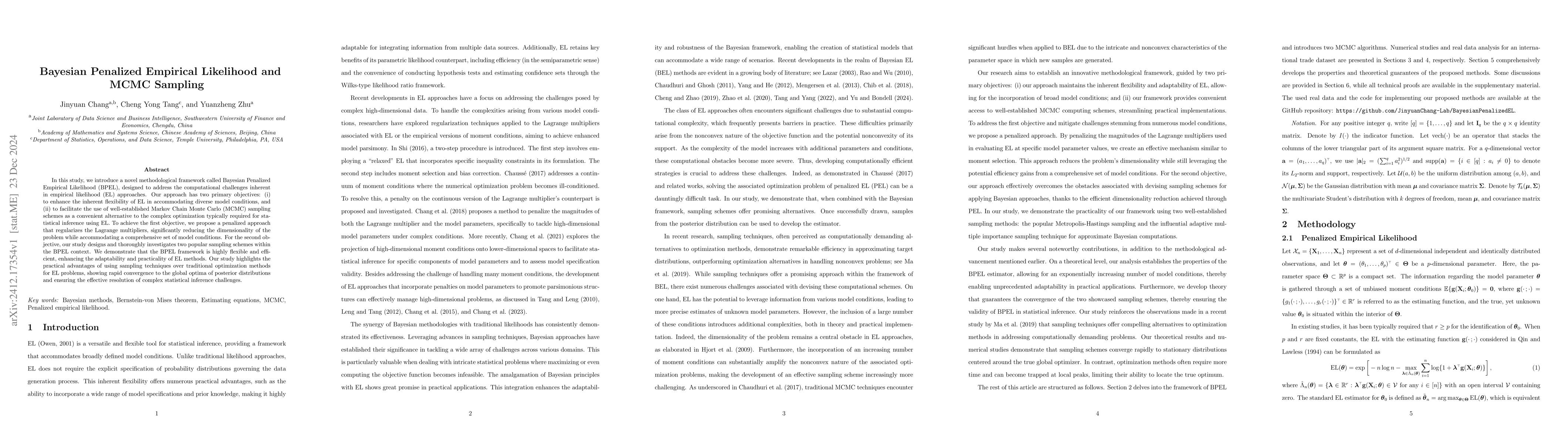 Thumbnail for Bayesian penalized empirical likelihood and MCMC sampling