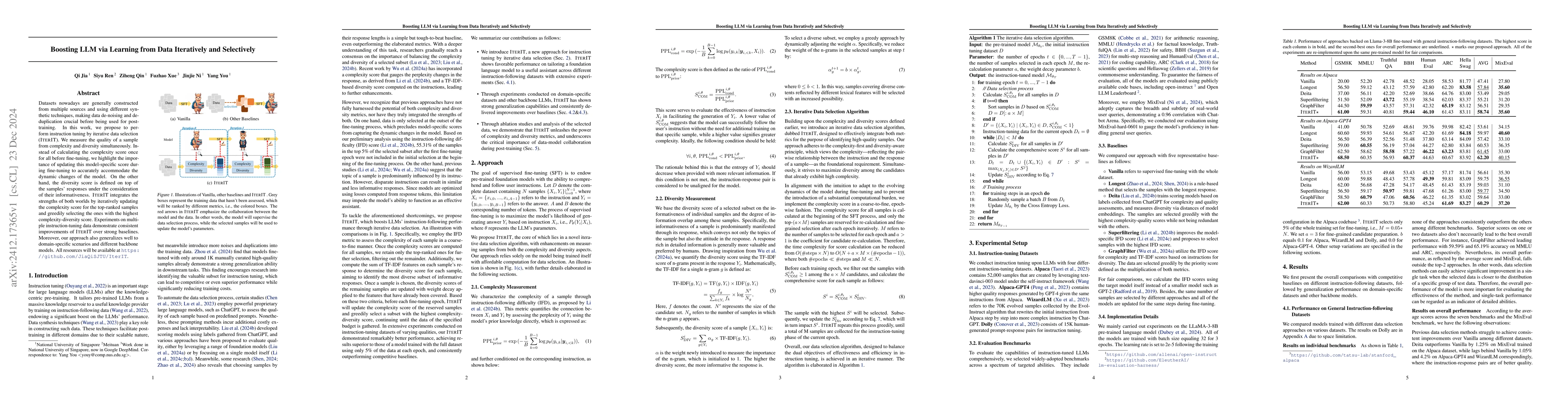 Thumbnail for Boosting LLM via Learning from Data Iteratively and Selectively