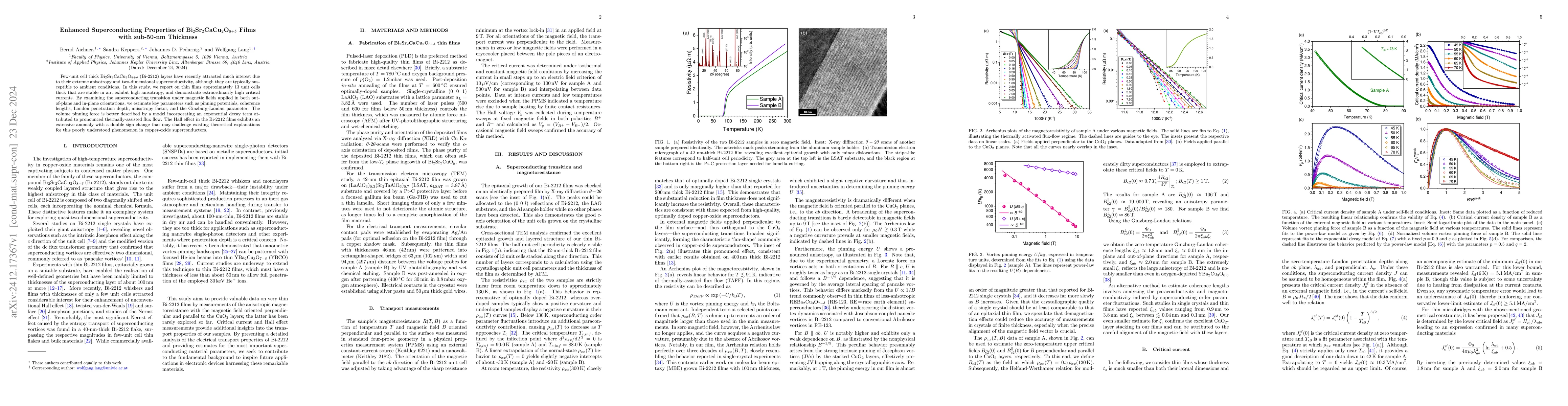 Thumbnail for Enhanced Superconducting Properties of
  Bi$_2$Sr$_2$CaCu$_2$O$_{8+δ}$ Films with sub-50-nm Thickness
